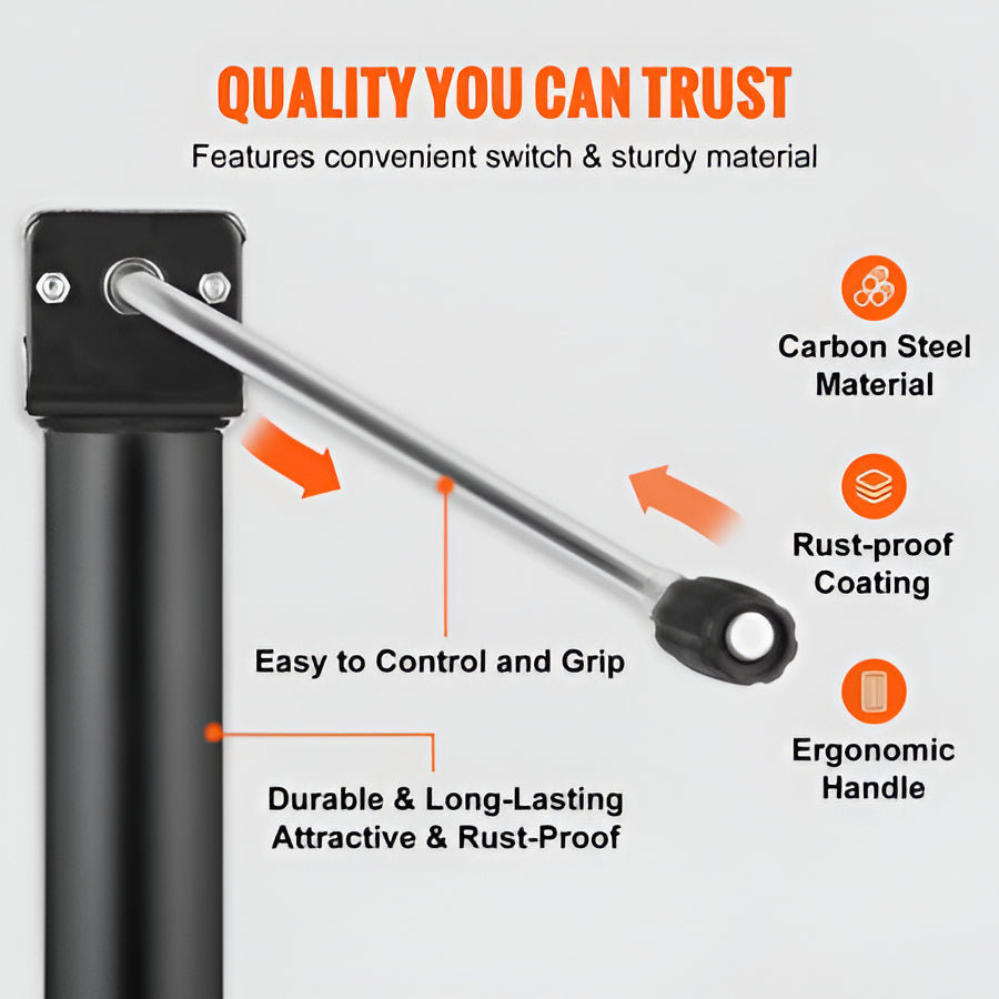 Bolt-on A-frame trailer jack with drop leg, 5000 lb lift, ideal for RV & utility trailer accessories.