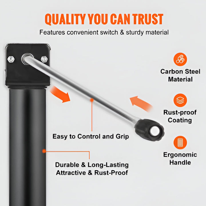 Bolt-on A-frame trailer jack with drop leg, 5000 lb lift, ideal for RV & utility trailer accessories.