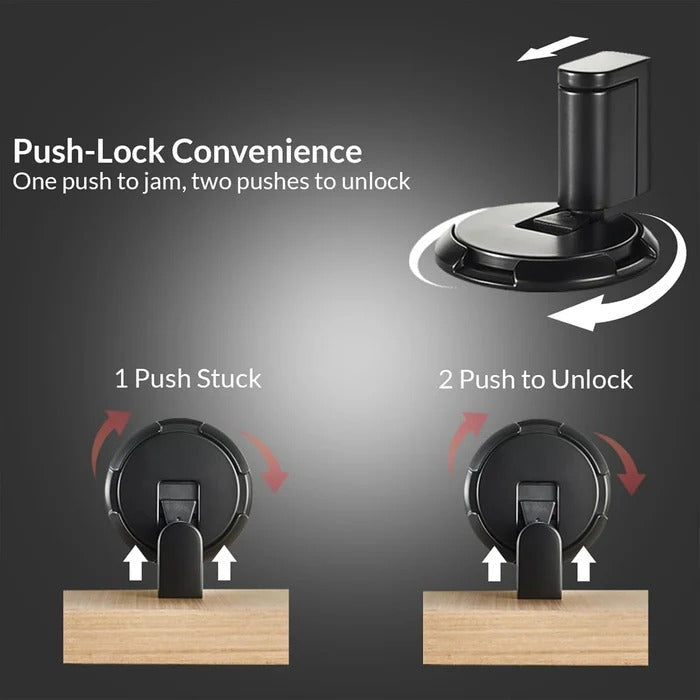 Premium adjustable door stop, easy no-drill installation for effective wall protection in modern homes.