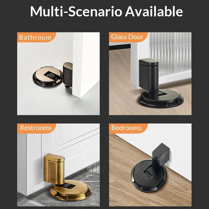 Smart adjustable door stopper, an essential door accessory for office and home security, protecting walls.