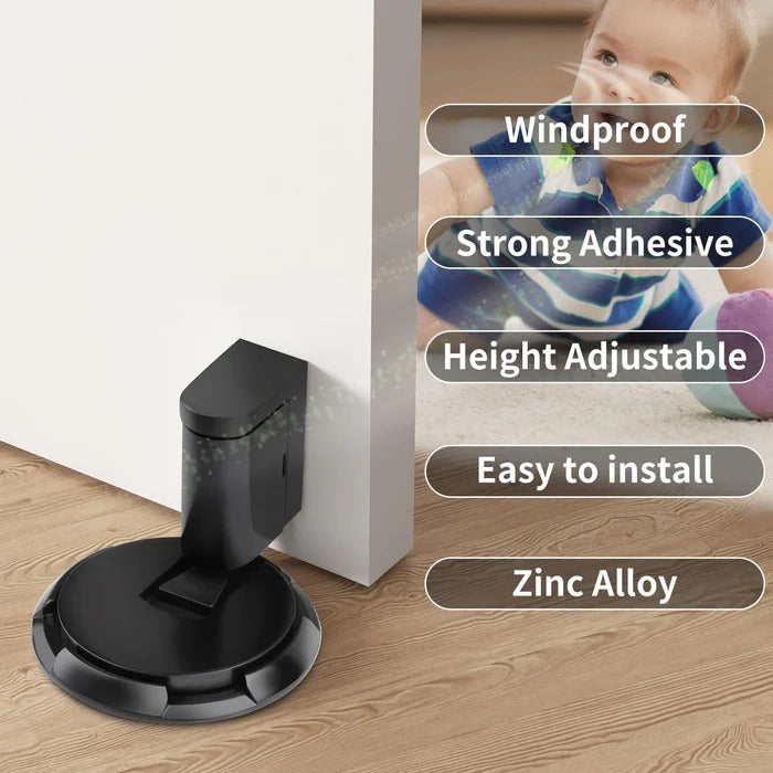 Secure adjustable door draft stopper for home & office, enhancing security & preventing door slams.