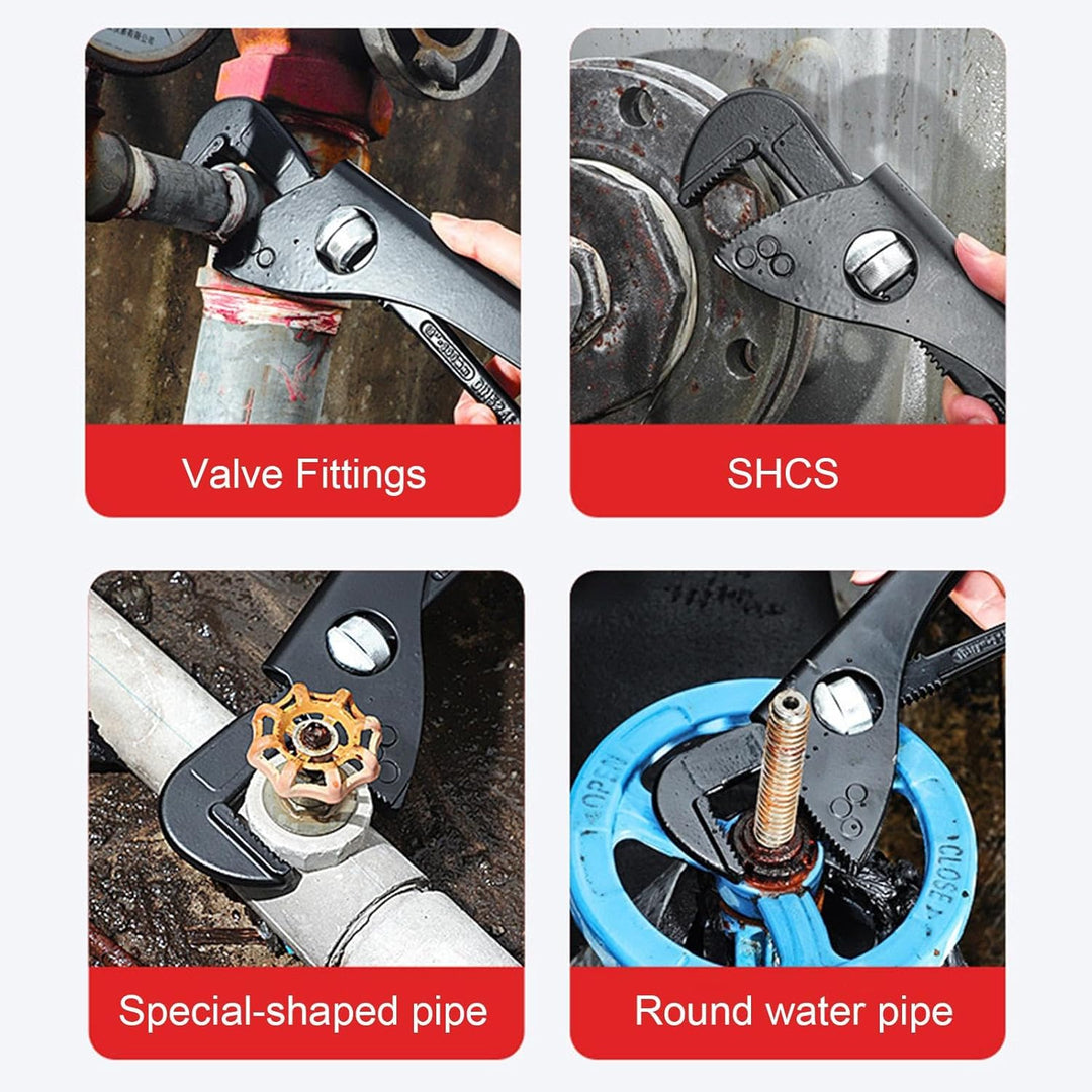 High carbon steel adjustable pump pliers, ideal hand tool for plumbing and grip tasks.