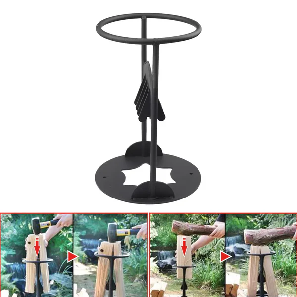 Safe firewood kindling splitter, robust cast iron design for effortless wood prep.