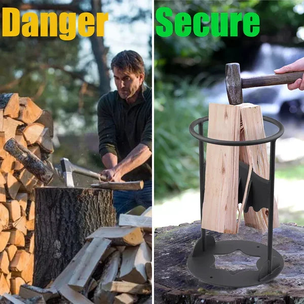 Effortless wood splitting with this heavy-duty cast iron kindling splitter for fire pits.