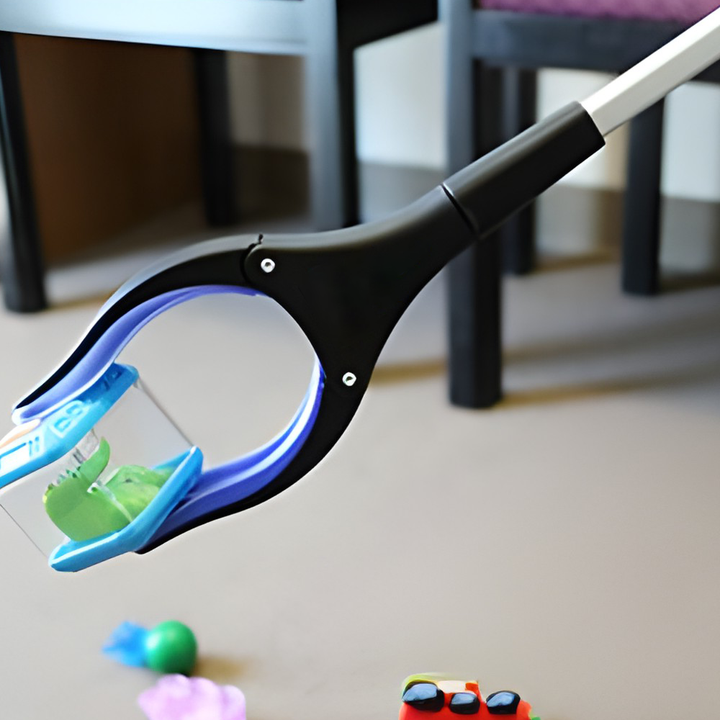 Durable grabber stick tool featuring a 360° rotatable jaw for versatile, easy pickup in tight spaces.