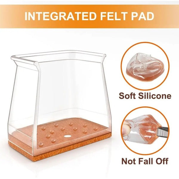 Durable square furniture leg floor protectors (24-pack) ensure hardwood floor care, anti-scratch and noise reduction.