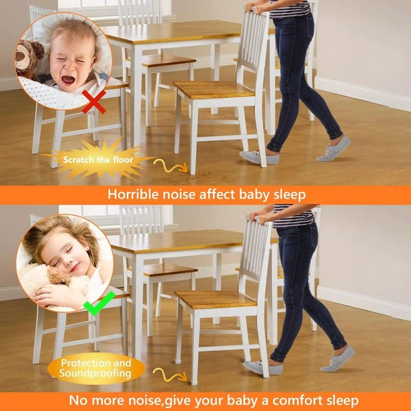 24-pack heavy-duty square furniture glides for chair legs, providing anti-scratch protection and noise reduction.
