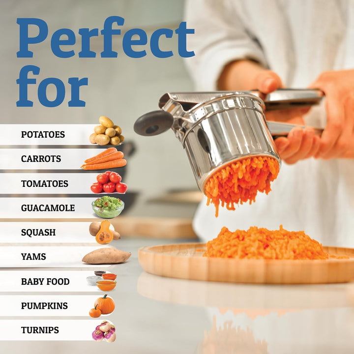 Heavy-duty stainless steel masher, a reliable kitchen gadget for mashing potatoes & vegetables.