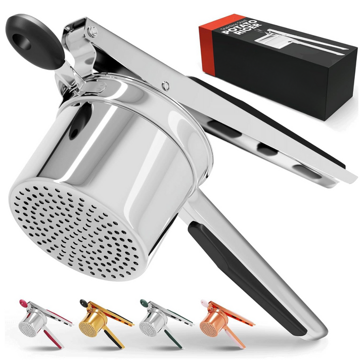 Professional stainless steel potato masher for quick and easy mashing.