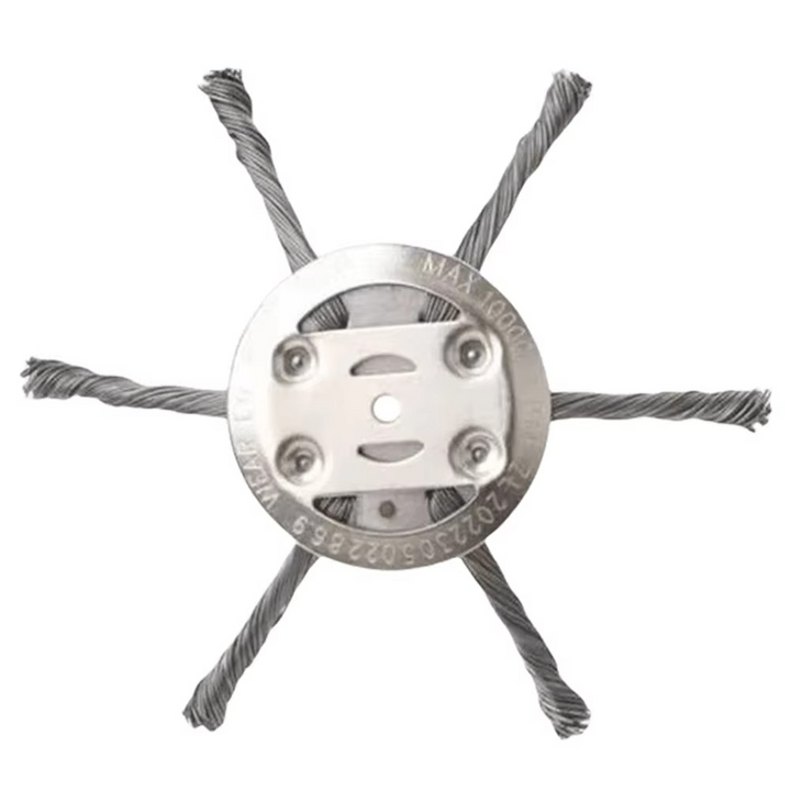 Heavy-duty steel wire trimmer head for tough weed & grass removal. Durable garden tool attachment for landscaping.