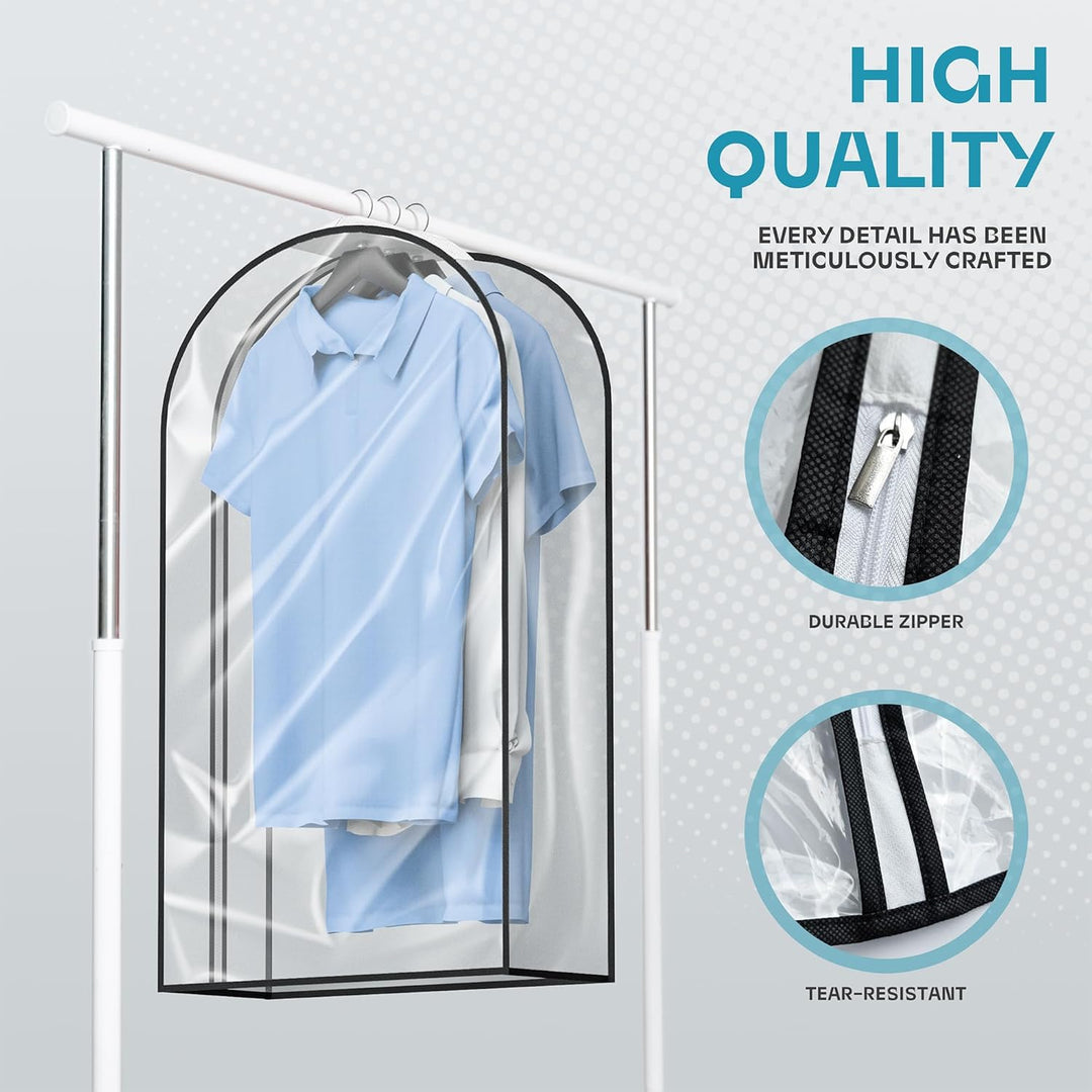 Unisex garment bag, clear window, accessory pockets. Essential for wrinkle-free travel.