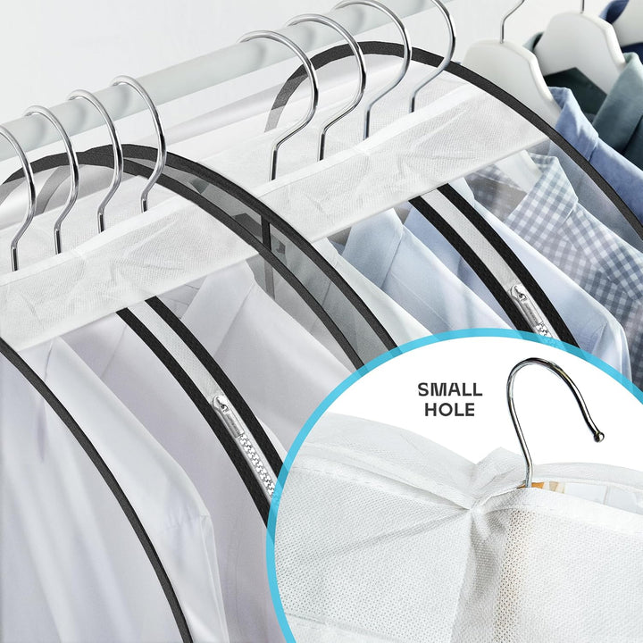 Travel garment bag with clear window, heavy-duty. Ensures wrinkle-free clothes arrive perfect.