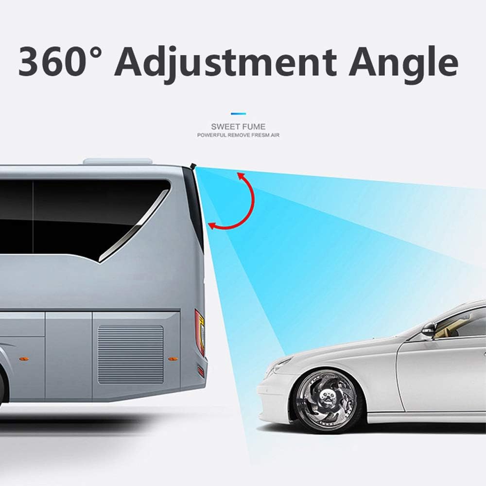 Truck backup camera, 12V/24V compatible, built with IP68 waterproof standard and 18 IR LEDs for night driving.