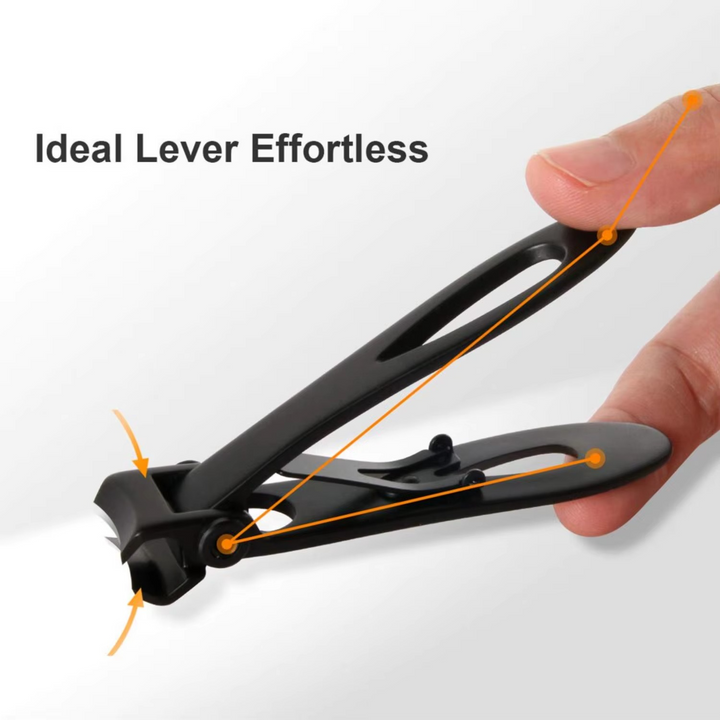 Durable stainless steel wide jaw toenail clippers. Heavy duty design for thick nails, men's foot care solution.