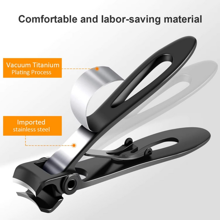Senior care wide jaw toenail clippers for thick nails. Heavy duty stainless steel, easy grip men's pedicure tool.