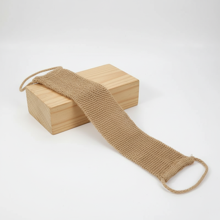 Sustainable hemp shower mitt from HempWonder, enhancing your bath and skincare experience