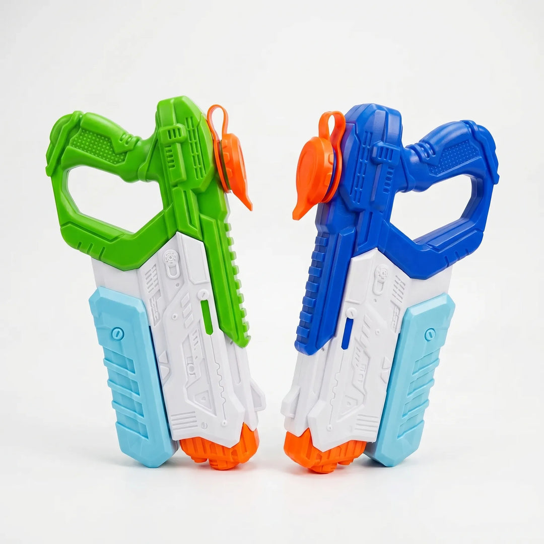 Bright high-capacity water blaster, essential for active summer outdoor fun, pool parties, and beach games.