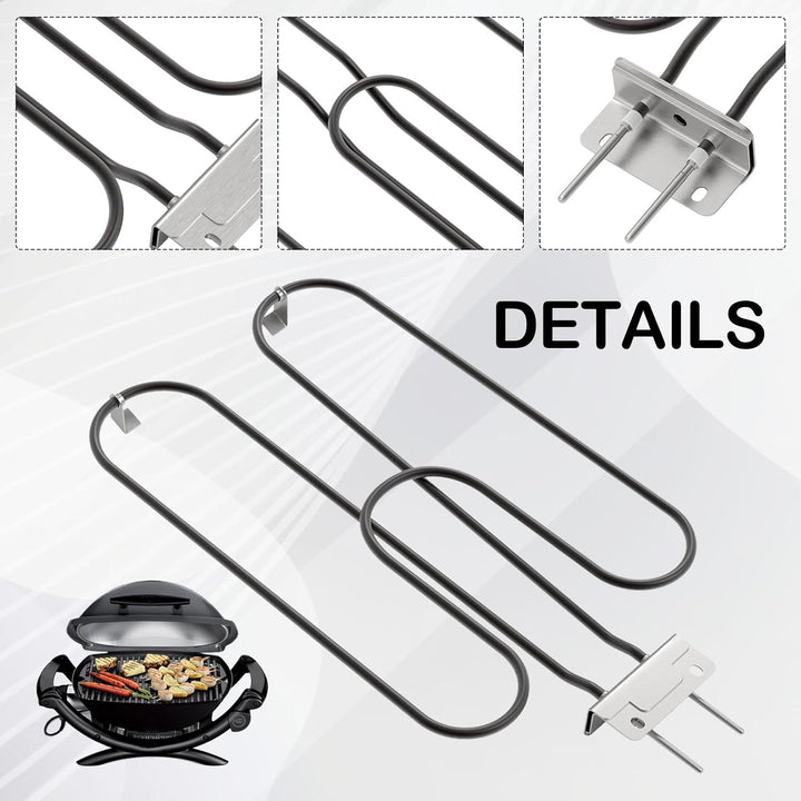 Stainless steel BBQ heating coil, 2200W electric grill replacement part for outdoor use