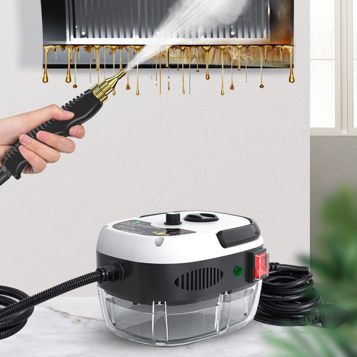 High-pressure 2500W steam cleaner for chemical-free home deep cleaning on multiple surfaces