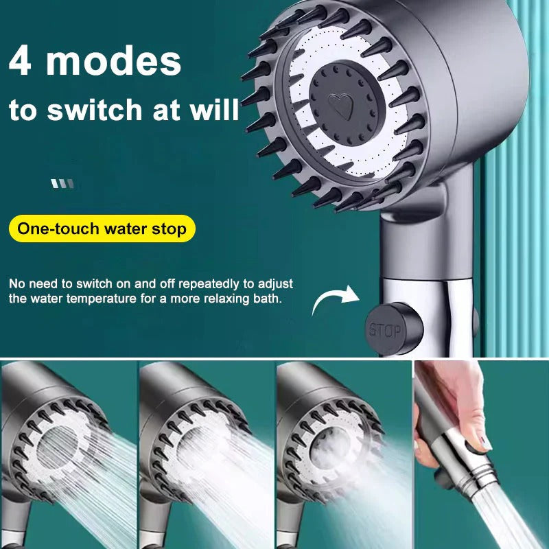 Rejuvenating high-pressure filtered showerhead delivers clean water & a powerful spray for a refreshing daily shower.
