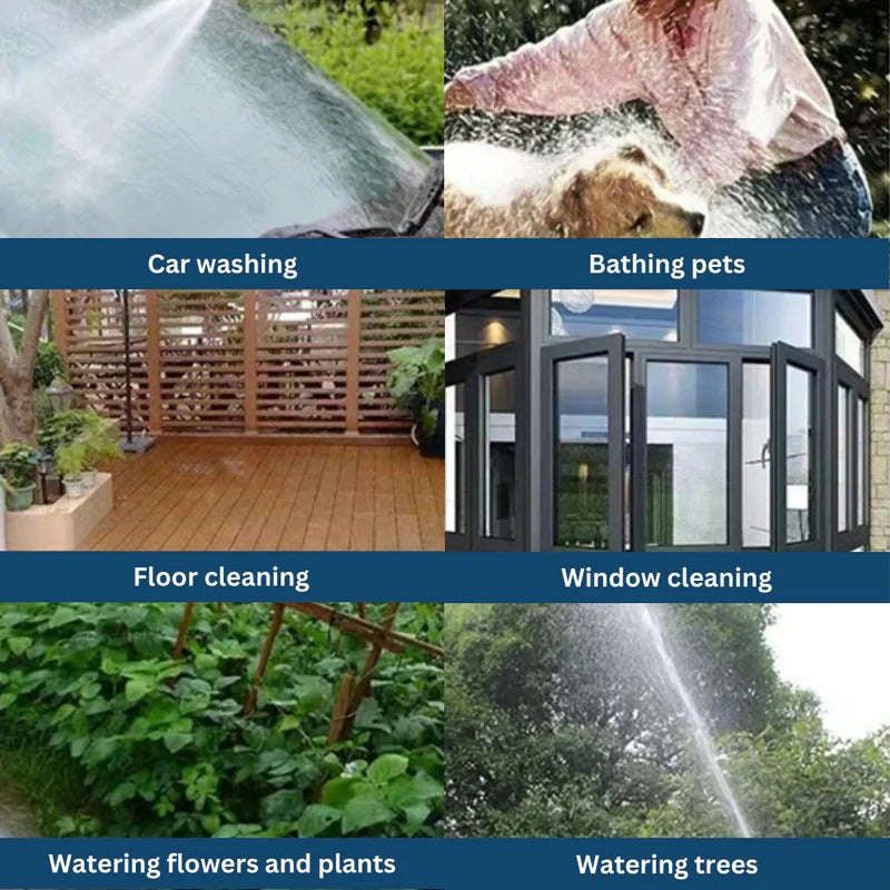 Easy-attach high-pressure turbowasher nozzle for standard garden hoses. Great outdoor cleaning tool.