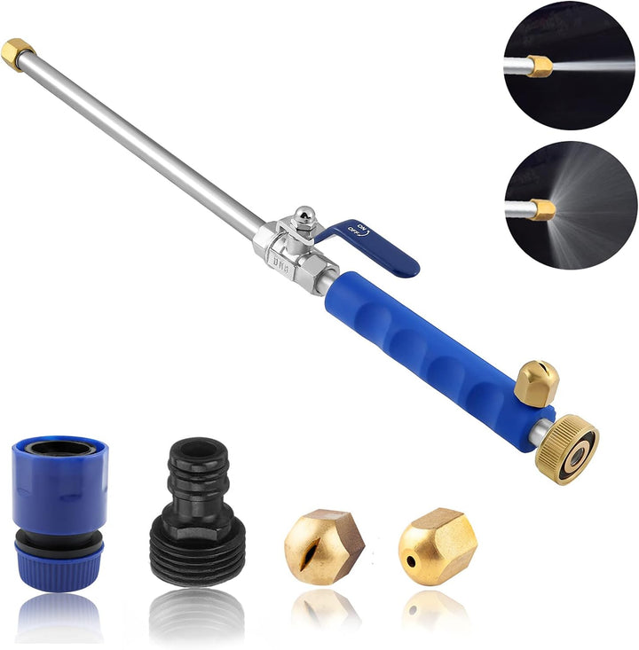 Detailed view of a durable high-pressure washer nozzle, perfect for all your outdoor pressure cleaning needs.
