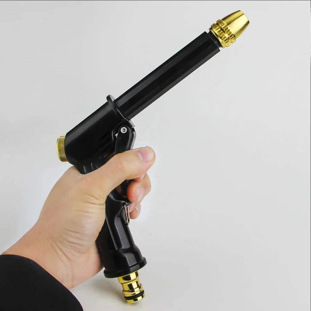 Durable high-pressure water gun with adjustable spray for various outdoor cleaning tasks, home care.