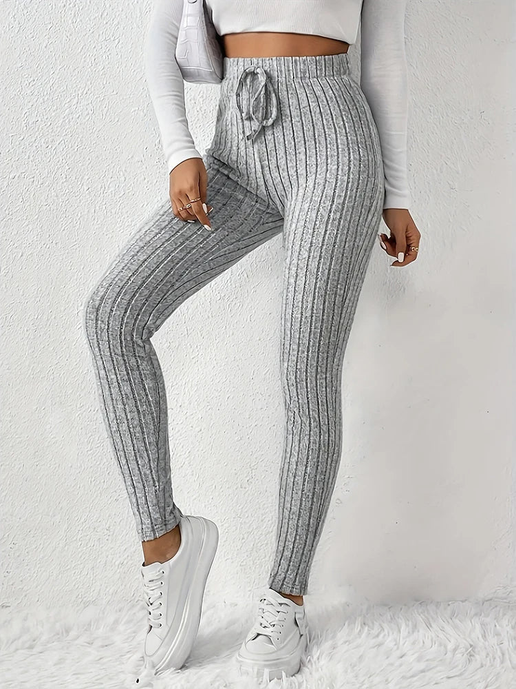 High-rise ribbed women's leggings for ultimate everyday comfort and modern style.