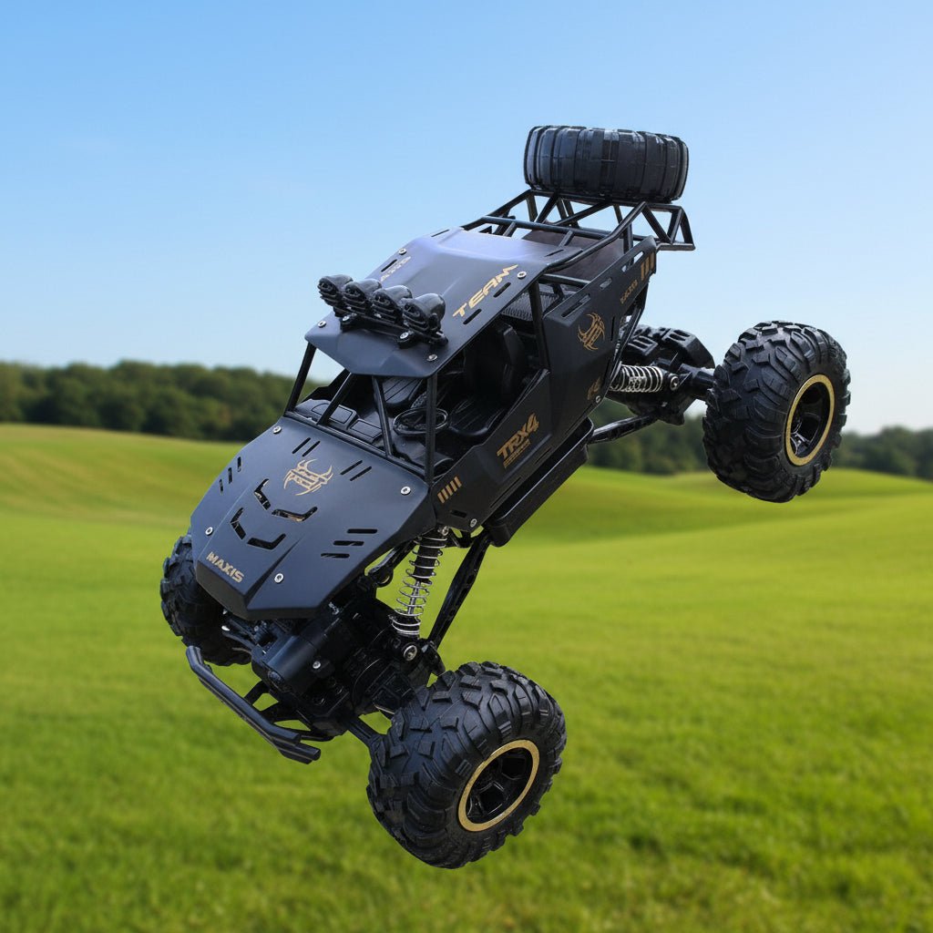 Exciting unisex 4x4 RC monster truck, a high-speed remote control toy perfect for kids and adult offroad enthusiasts.