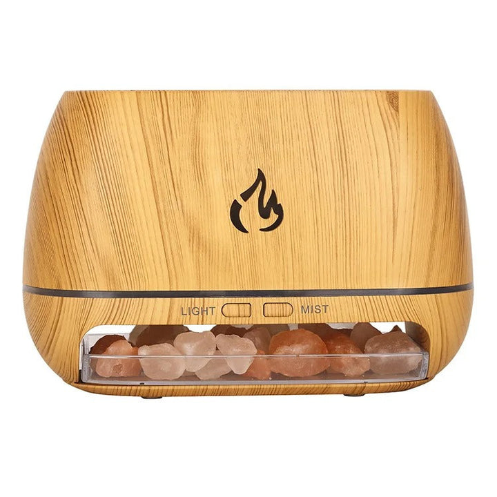 Himalayan Salt Aroma Diffuser with ambient light, perfect for relaxation & essential oils. Enhance home decor.