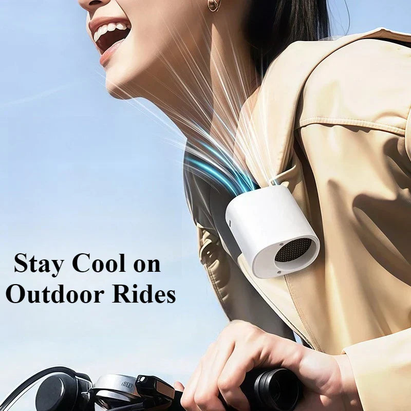 Auto accessory Hipacool ClipAir fan, a black adjustable car fan, providing quiet personal cooling.