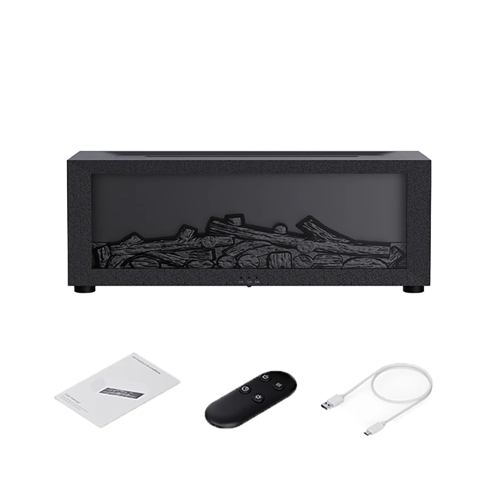 Decorative flame effect humidifier & air purifier. Quiet aromatherapy diffuser improves home air quality.