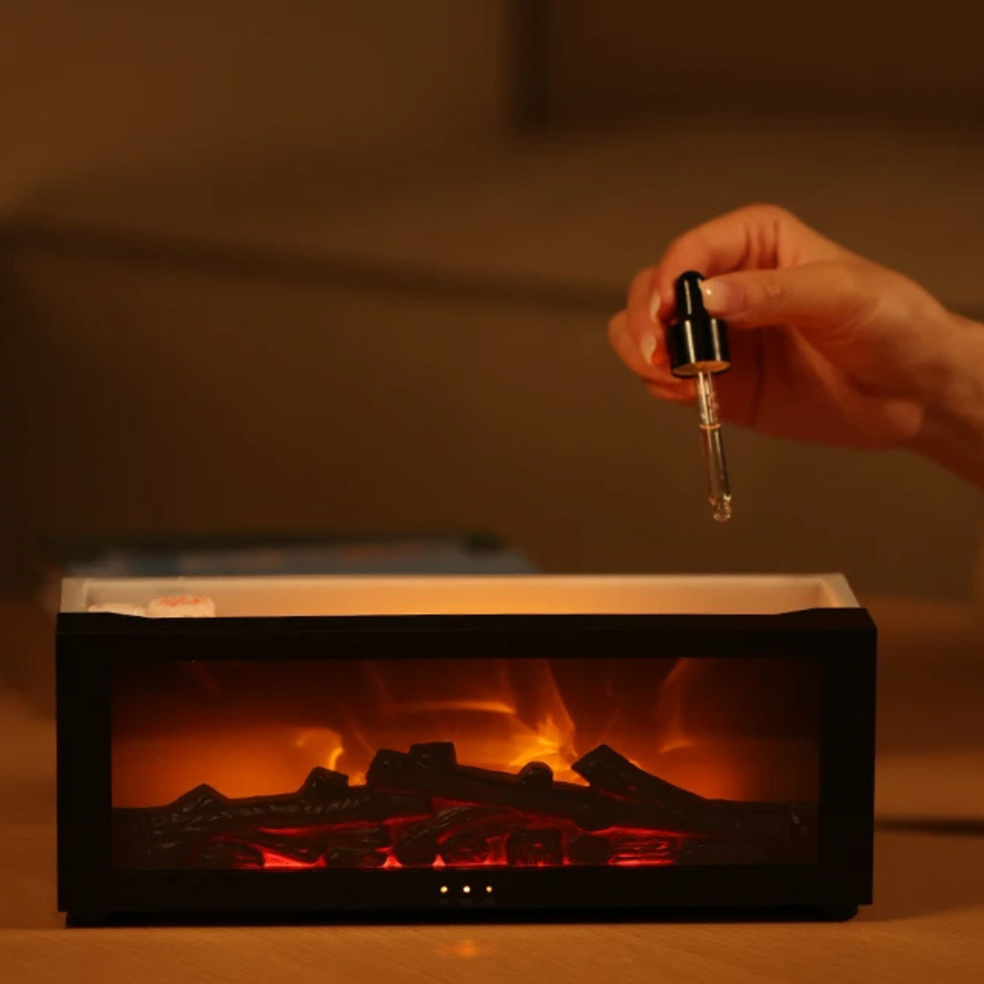 Elegant FlameGlow aroma diffuser for essential oils, perfect for aromatherapy, mood lighting & home decor.