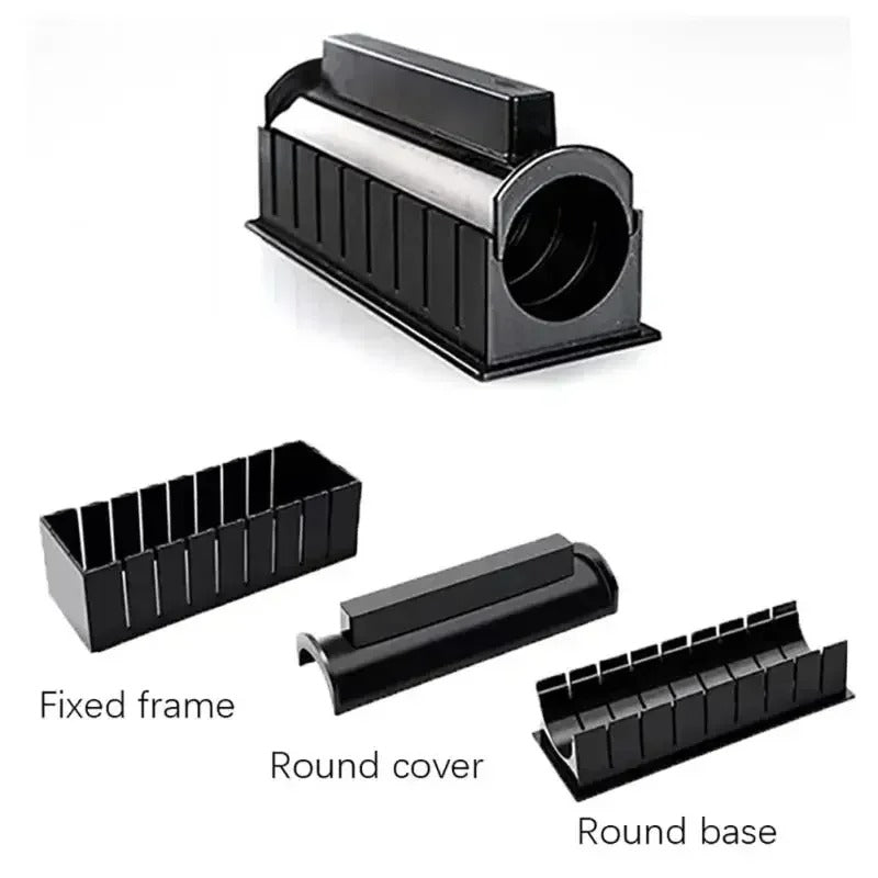 Versatile sushi maker kit with food molds for round & heart sushi; essential DIY cooking gadget for perfect rice rolls.