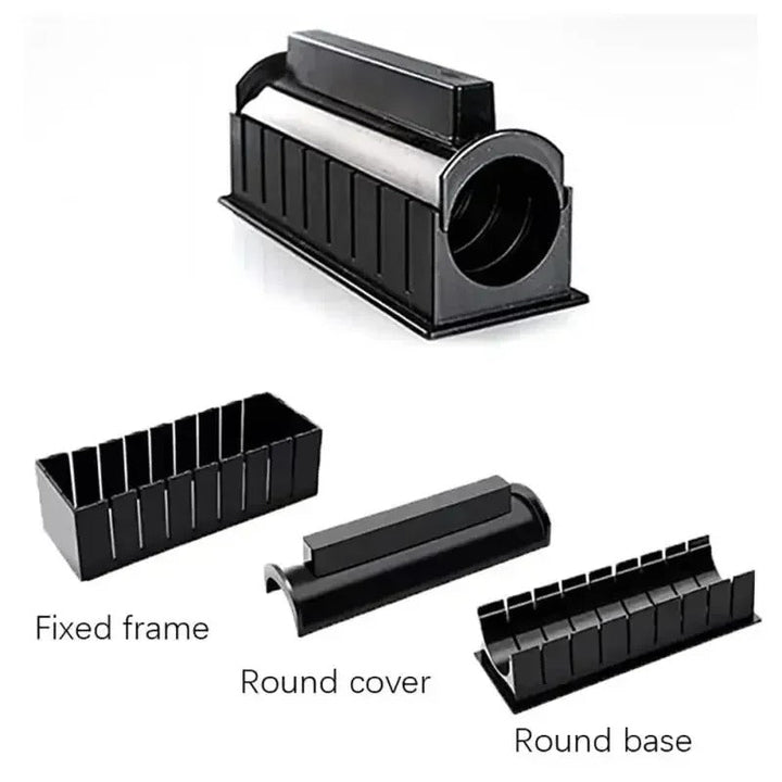 Versatile sushi maker kit with food molds for round & heart sushi; essential DIY cooking gadget for perfect rice rolls.