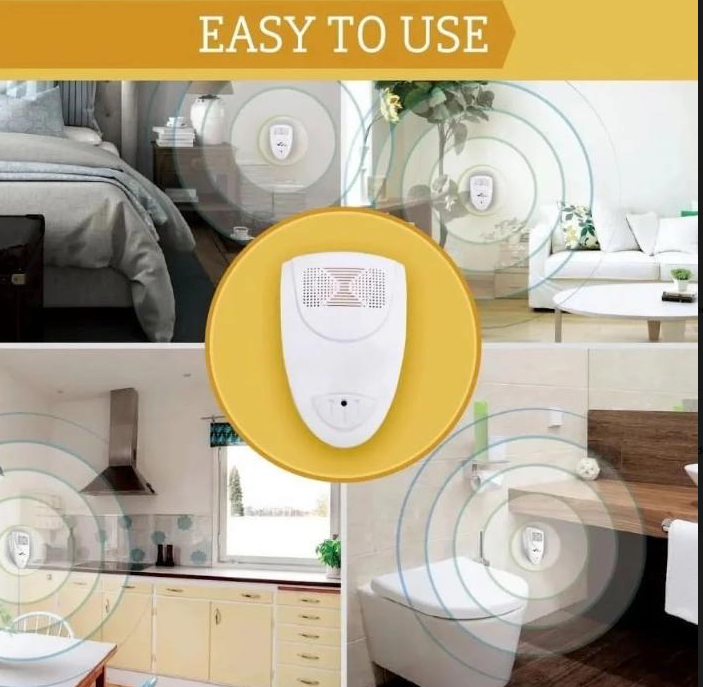 Compact white ultrasonic bed bug repeller, ideal for silent, safe home pest control without chemicals.