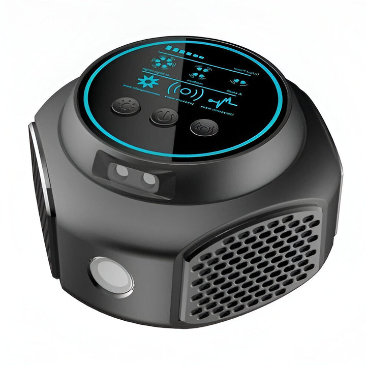 Compact ultrasonic spider repeller plugged into an outlet, protecting your home from pests.