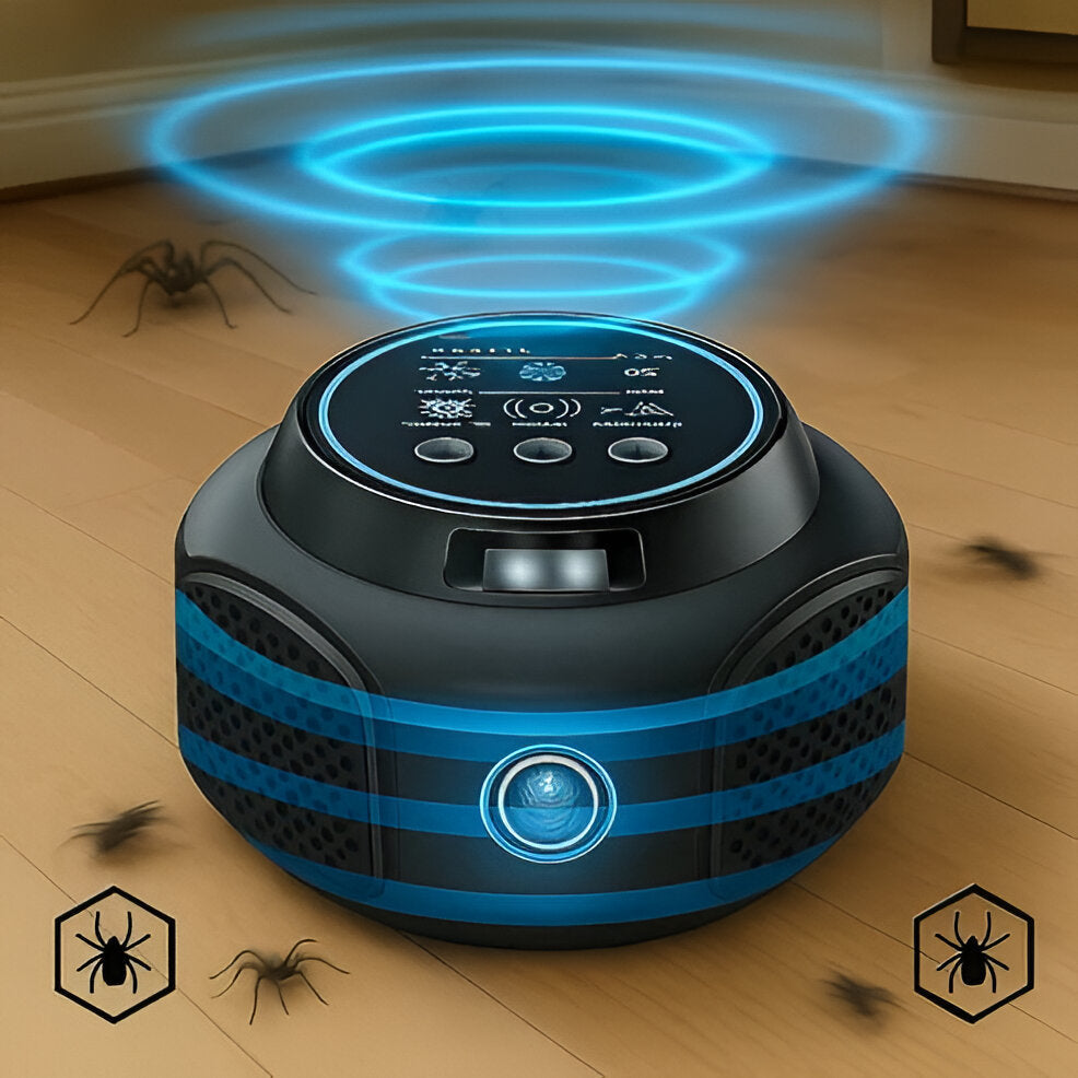 Chemical-free pest control: white ultrasonic insect repellent device for home and indoor spaces.