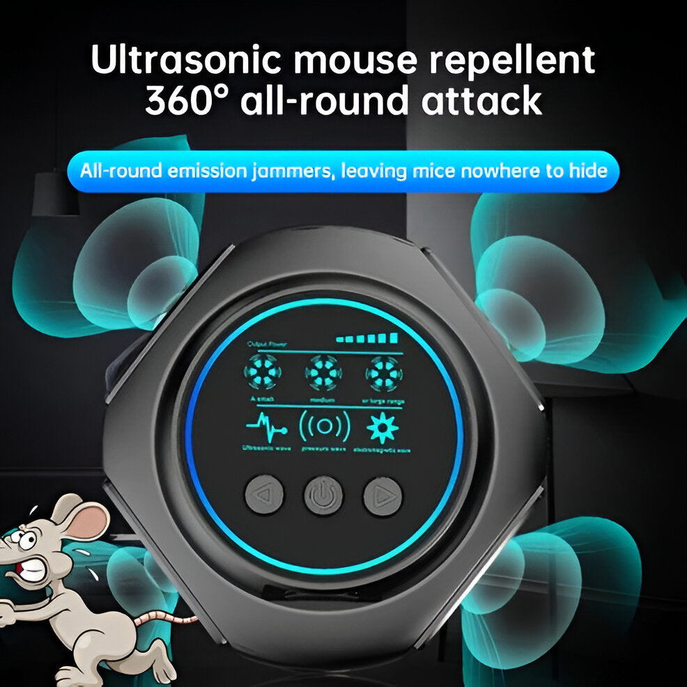 Small white ultrasonic spider repeller, an indoor pest control solution for any room.