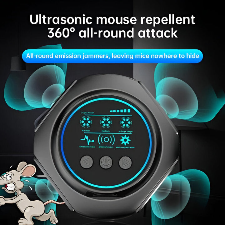 Small white ultrasonic spider repeller, an indoor pest control solution for any room.