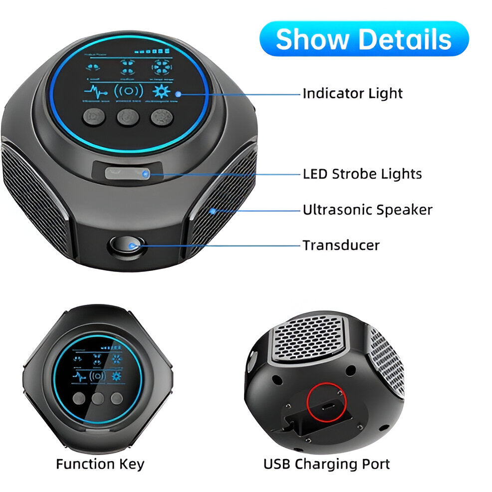 Effective ultrasonic pest control for home, an electronic spider repeller for year-round defense.
