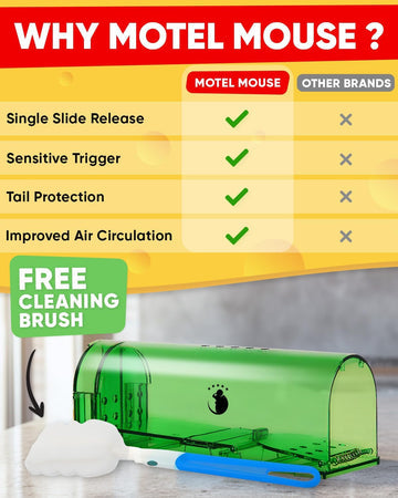 Set of 4 humane, no-kill mouse traps ready for live catch & release. Discreet, reusable pest control for home.