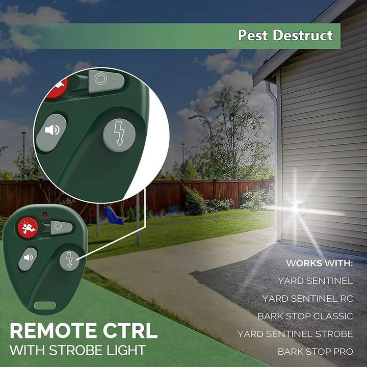 Garden protection: Ultrasonic woodpecker repeller, humane outdoor bird control device. Solar powered.