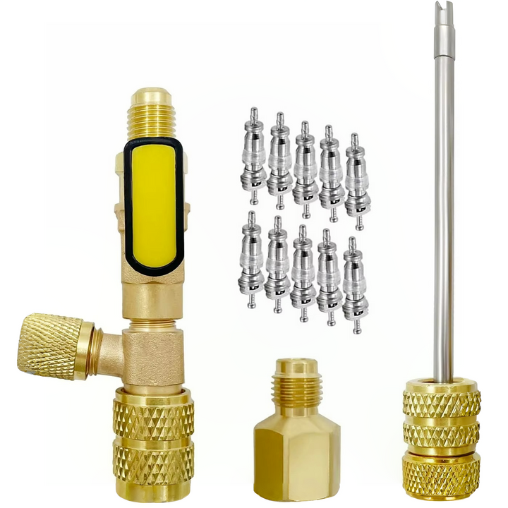 Efficient HVAC valve core removal and installation tool, speeds up system repairs.