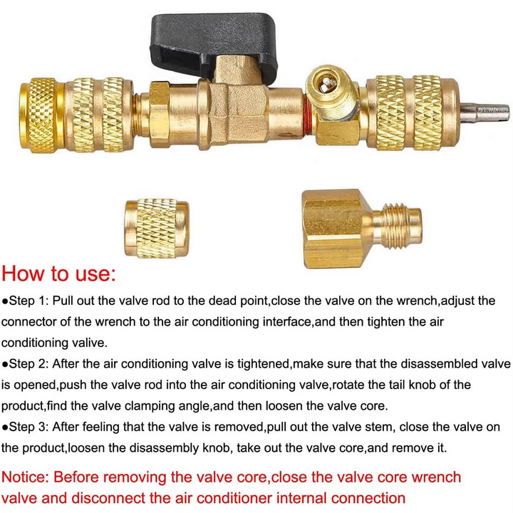 Professional HVAC valve core tool for precise refrigerant system repair and maintenance.