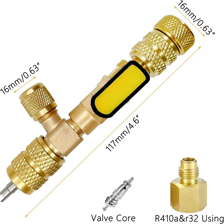 Safely remove and install HVAC valve cores with this durable professional refrigerant tool.
