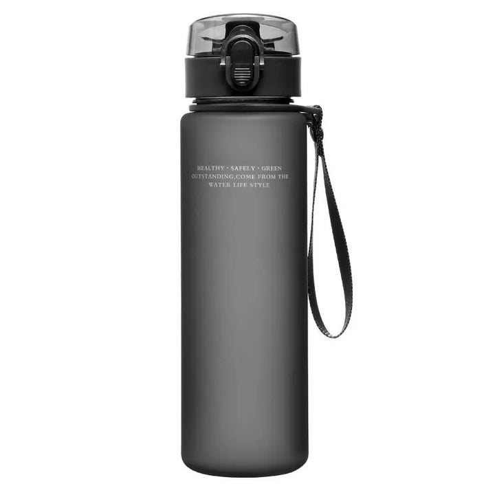 Durable leak-proof sports water bottle, perfect gym accessory for fitness enthusiasts. Reusable for daily hydration.