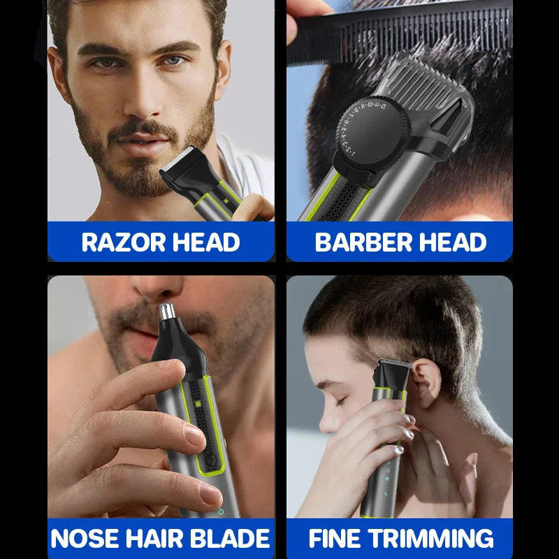 Waterproof HydroTrim cordless grooming kit with beard trimmer & hair clipper functions.