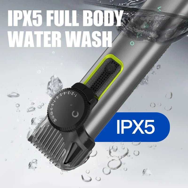 Rechargeable HydroTrim 4-in-1 personal care kit, ideal for beard trimming and hair clipping.