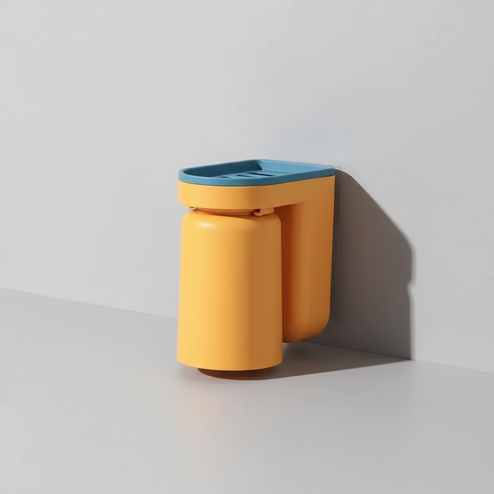 Drill-free magnetic hygienic storage for toothbrushes and cups, easy-to-install bathroom essential